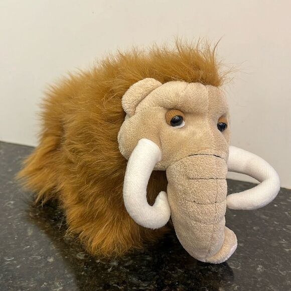 Ganz Wooly Mammoth Plush Stuffed Animal 10" Long Tusks Brown Furry - Picture 1 of 10